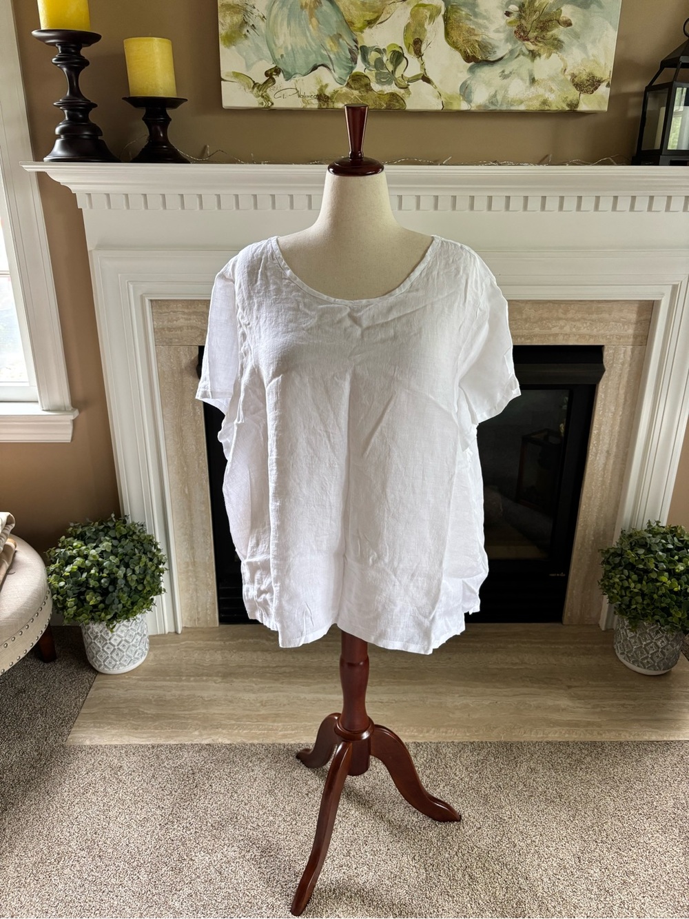 *NEW* Tahari Women’s Linen Short  Sleeve Blouse - Size 3X